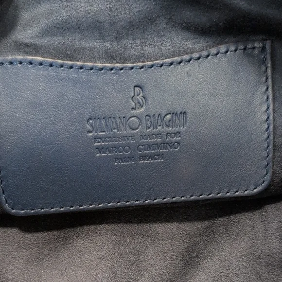 Silvano Biagini Python Bag & Matching Clutch Navy Blue